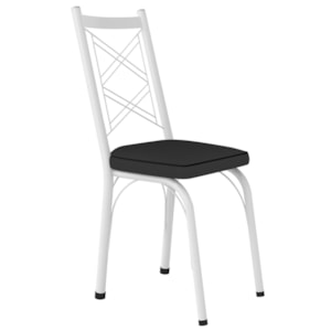 Cadeira Tubular Europa 143 Branco Assento Preto ARTEF