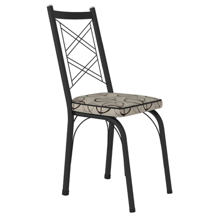 Cadeira Tubular Europa 143 Preto Assento Madeira Cedro ARTEF