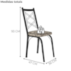 Cadeira Tubular Europa 143 Preto Assento Madeira Cedro ARTEF
