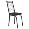 Cadeira Tubular Europa 143 Preto Assento Madeira Imbuia ARTEF