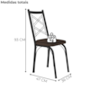 Cadeira Tubular Europa 143 Preto Assento Madeira Imbuia ARTEF