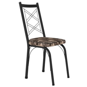 Cadeira Tubular Europa 143 Preto Assento Mosaico Palha ARTEF