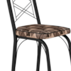 Cadeira Tubular Europa 143 Preto Assento Mosaico Palha ARTEF