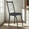 Cadeira Tubular Europa 143 Preto Assento Mosaico Silver ARTEF