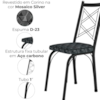 Cadeira Tubular Europa 143 Preto Assento Mosaico Silver ARTEF