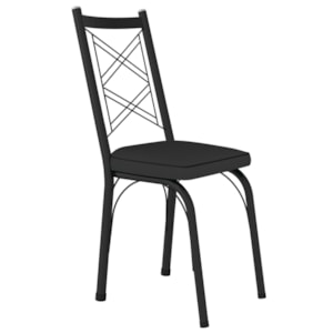 Cadeira Tubular Europa 143 Preto Assento Preto ARTEF