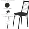 Cadeira Tubular Europa 143 Preto Assento Preto ARTEF