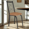 Cadeira Tubular Europa 143 Preto Assento Rattan ARTEF