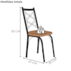 Cadeira Tubular Europa 143 Preto Assento Rattan ARTEF