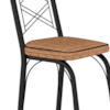 Cadeira Tubular Europa 143 Preto Assento Rattan ARTEF