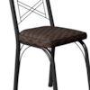 Cadeira Tubular Europa 143 Preto Assento Tecelão Cacau ARTEF