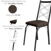 Cadeira Tubular Europa 143 Preto Assento Tecelão Cacau ARTEF