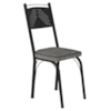 Cadeira Tubular Europa 151 Preto Assento Grafiato ARTEF