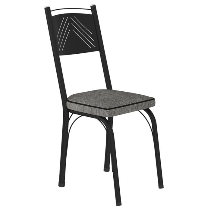 Cadeira Tubular Europa 151 Preto Assento Grafiato ARTEF