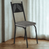 Cadeira Tubular Europa 151 Preto Assento Grafiato ARTEF