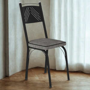 Cadeira Tubular Europa 151 Preto Assento Grafiato ARTEF