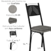Cadeira Tubular Europa 151 Preto Assento Grafiato ARTEF