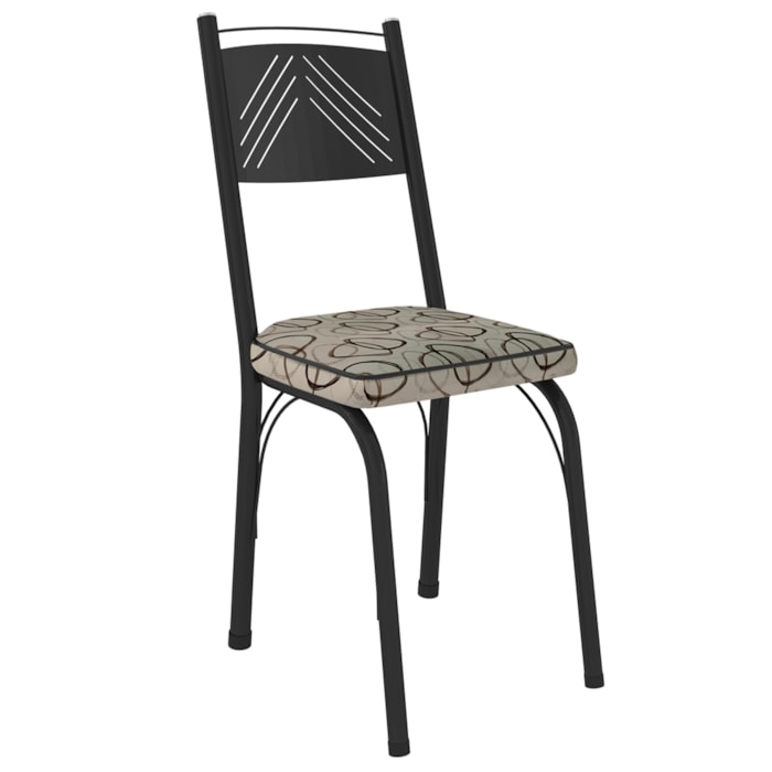 Cadeira Tubular Europa 151 Preto Assento Madeira Cedro ARTEF