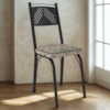 Cadeira Tubular Europa 151 Preto Assento Madeira Cedro ARTEF