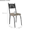 Cadeira Tubular Europa 151 Preto Assento Madeira Cedro ARTEF