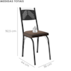 Cadeira Tubular Europa 151 Preto Assento Madeira Imbuia ARTEF