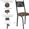 Cadeira Tubular Europa 151 Preto Assento Mosaico Palha ARTEF