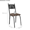 Cadeira Tubular Europa 151 Preto Assento Mosaico Palha ARTEF