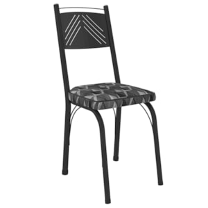 Cadeira Tubular Europa 151 Preto Assento Mosaico Silver ARTEF