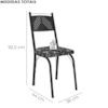 Cadeira Tubular Europa 151 Preto Assento Mosaico Silver ARTEF