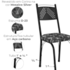 Cadeira Tubular Europa 151 Preto Assento Mosaico Silver ARTEF
