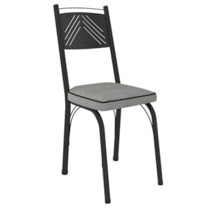Cadeira Tubular Europa 151 Preto Assento Platina ARTEF