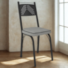 Cadeira Tubular Europa 151 Preto Assento Platina ARTEF