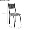 Cadeira Tubular Europa 151 Preto Assento Platina ARTEF
