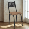 Cadeira Tubular Europa 151 Preto Assento Rattan ARTEF