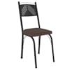 Cadeira Tubular Europa 151 Preto Assento Tecelão Cacau ARTEF