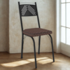 Cadeira Tubular Europa 151 Preto Assento Tecelão Cacau ARTEF