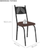 Cadeira Tubular Europa 151 Preto Assento Tecelão Cacau ARTEF