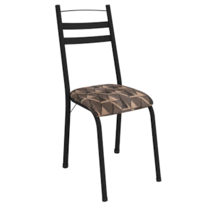 Cadeira Tubular Europa 161 Preto Assento Mosaico Palha ARTEF