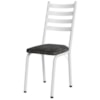 Cadeira Tubular Europa 166 Branco Assento Floral Dourado ARTEF