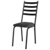 Cadeira Tubular Europa 166 Preto Assento Floral Dourado ARTEF