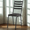 Cadeira Tubular Europa 166 Preto Assento Floral Dourado ARTEF