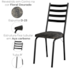 Cadeira Tubular Europa 166 Preto Assento Floral Dourado ARTEF