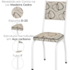 Cadeira Tubular Europa 258 Branco Assento Madeira Cedro ARTEF