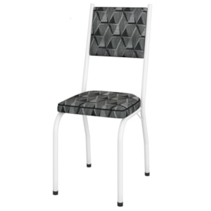 Cadeira Tubular Europa 258 Branco Assento Mosaico Silver ARTEF