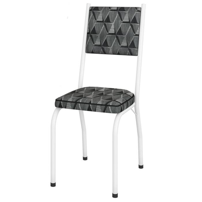 Cadeira Tubular Europa 258 Branco Assento Mosaico Silver ARTEF