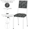 Cadeira Tubular Europa 258 Branco Assento Mosaico Silver ARTEF
