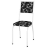 Cadeira Tubular Europa 258 Branco Assento Preto Flor ARTEF