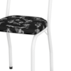 Cadeira Tubular Europa 258 Branco Assento Preto Flor ARTEF