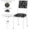 Cadeira Tubular Europa 258 Branco Assento Preto Flor ARTEF