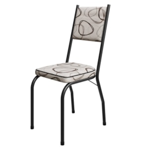 Cadeira Tubular Europa 258 Preto Assento Madeira Cedro ARTEF